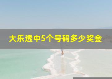 大乐透中5个号码多少奖金