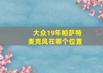 大众19年帕萨特麦克风在哪个位置