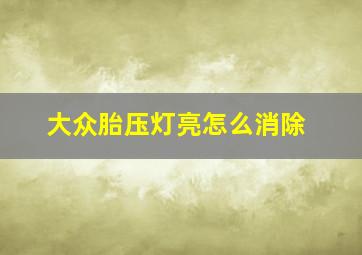 大众胎压灯亮怎么消除