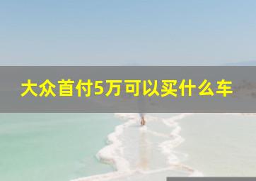 大众首付5万可以买什么车