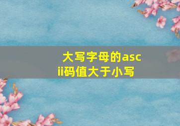 大写字母的ascii码值大于小写