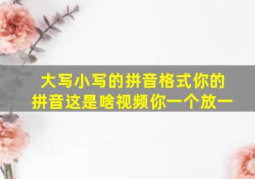 大写小写的拼音格式你的拼音这是啥视频你一个放一