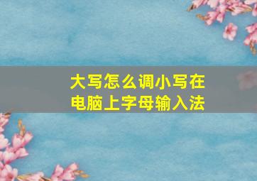 大写怎么调小写在电脑上字母输入法