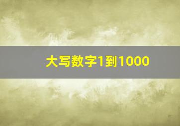 大写数字1到1000