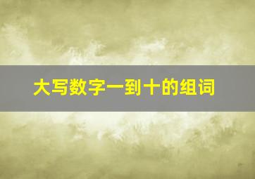 大写数字一到十的组词