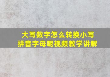 大写数字怎么转换小写拼音字母呢视频教学讲解