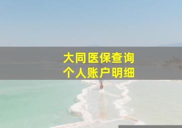 大同医保查询个人账户明细