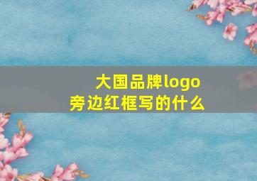 大国品牌logo旁边红框写的什么