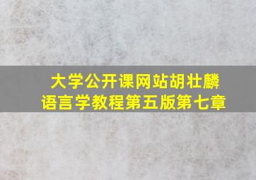 大学公开课网站胡壮麟语言学教程第五版第七章