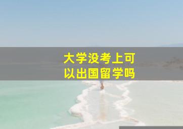 大学没考上可以出国留学吗