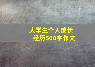 大学生个人成长经历500字作文