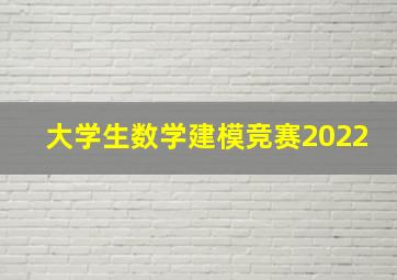 大学生数学建模竞赛2022