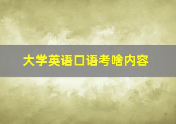 大学英语口语考啥内容