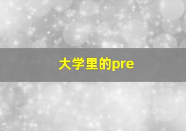 大学里的pre