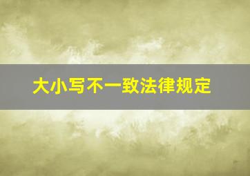 大小写不一致法律规定