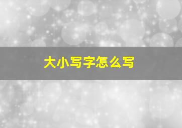 大小写字怎么写