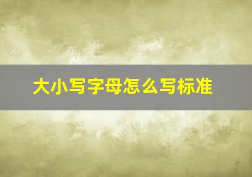 大小写字母怎么写标准