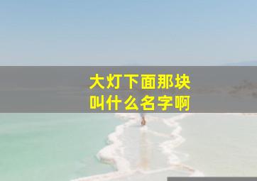 大灯下面那块叫什么名字啊