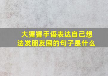 大猩猩手语表达自己想法发朋友圈的句子是什么