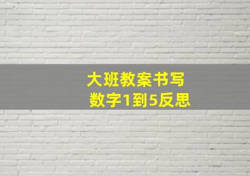 大班教案书写数字1到5反思