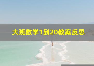 大班数学1到20教案反思