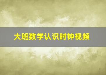 大班数学认识时钟视频