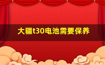 大疆t30电池需要保养