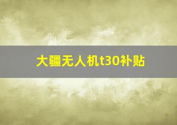 大疆无人机t30补贴