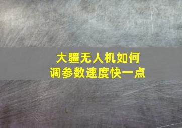 大疆无人机如何调参数速度快一点