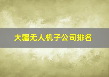 大疆无人机子公司排名