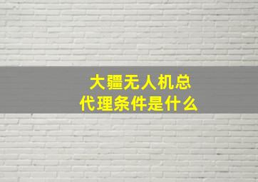 大疆无人机总代理条件是什么