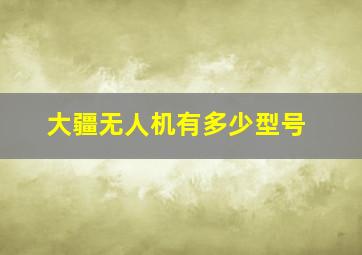 大疆无人机有多少型号