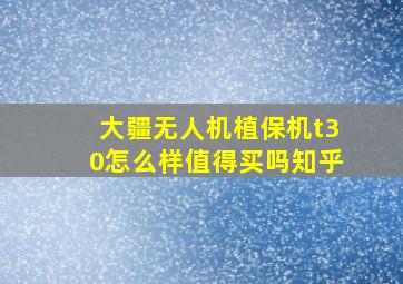 大疆无人机植保机t30怎么样值得买吗知乎