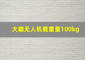 大疆无人机载重量100kg