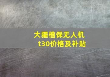 大疆植保无人机t30价格及补贴