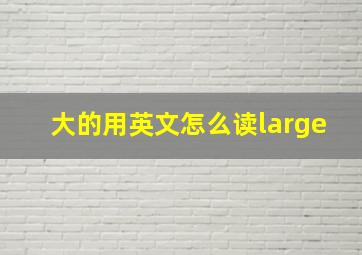 大的用英文怎么读large