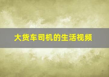 大货车司机的生活视频