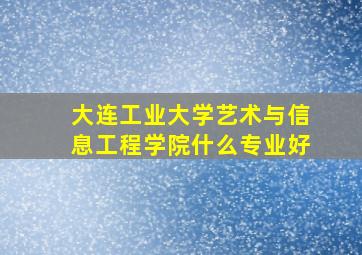 大连工业大学艺术与信息工程学院什么专业好