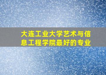 大连工业大学艺术与信息工程学院最好的专业