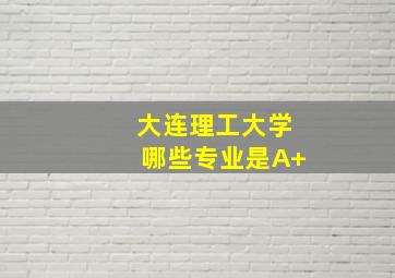 大连理工大学哪些专业是A+