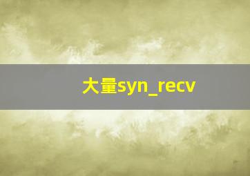 大量syn_recv