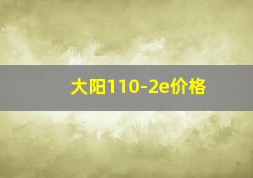 大阳110-2e价格