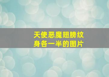 天使恶魔翅膀纹身各一半的图片