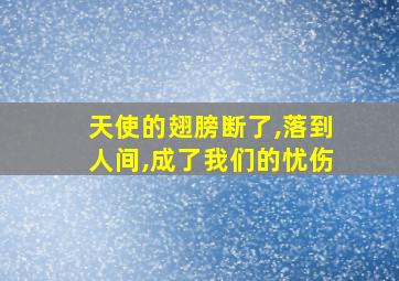 天使的翅膀断了,落到人间,成了我们的忧伤