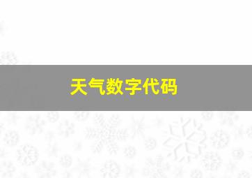 天气数字代码