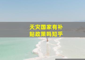 天灾国家有补贴政策吗知乎