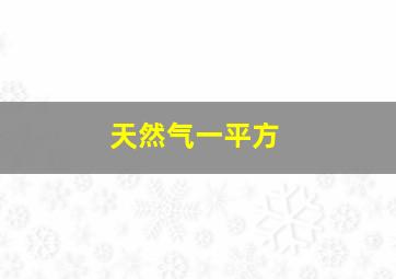 天然气一平方