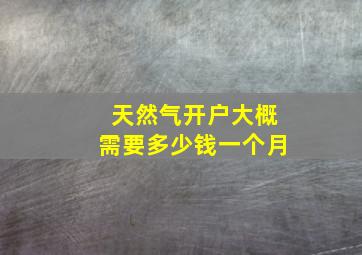 天然气开户大概需要多少钱一个月