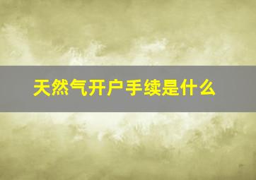 天然气开户手续是什么