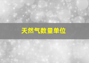 天然气数量单位